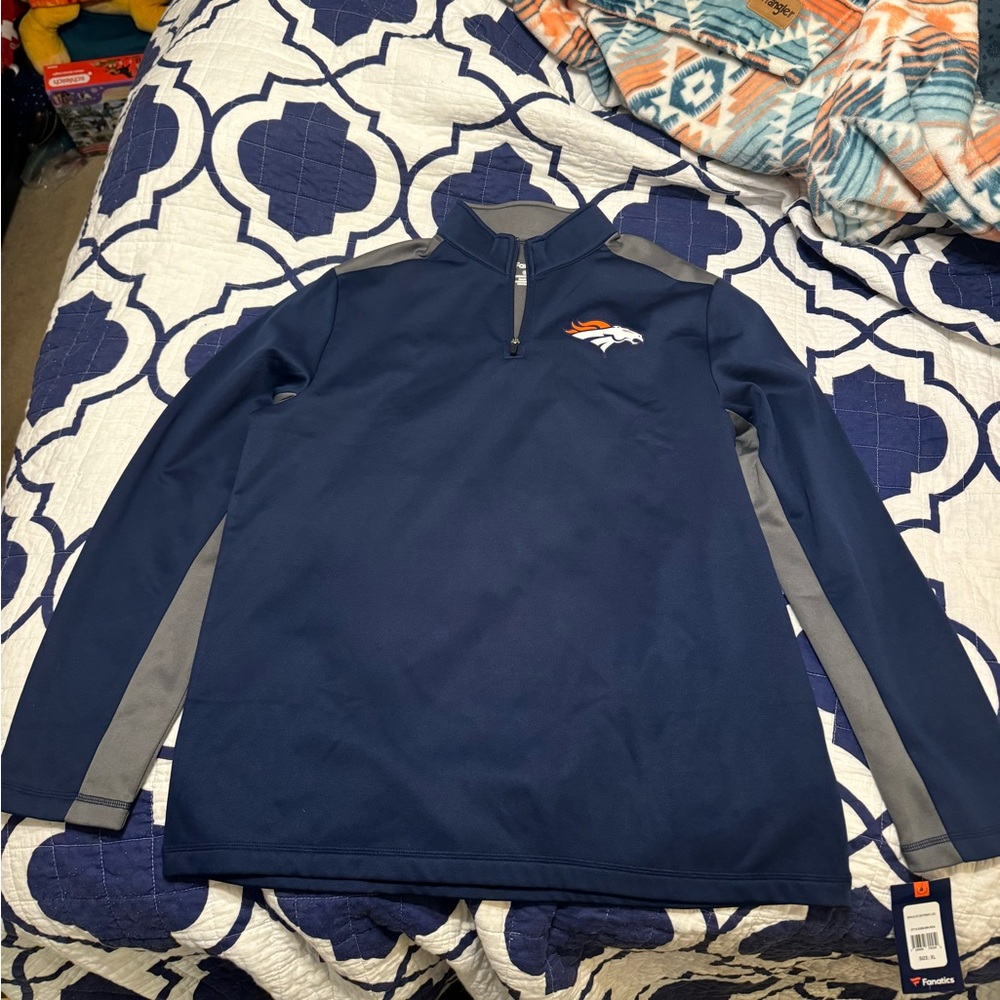 XL Denver Broncos quarter zip jacket